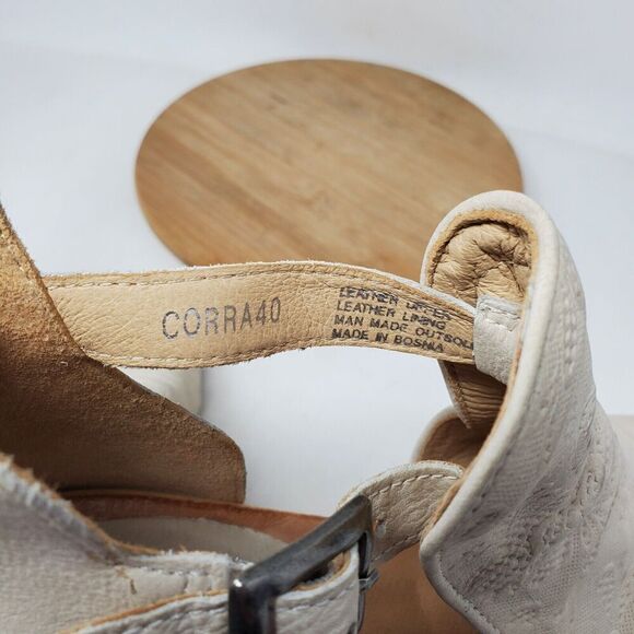 Miz Mooz Shoes Women 40 Corra Off White Pump Buckle Strap Bootie Open Toe Sandal - Picture 11 of 13